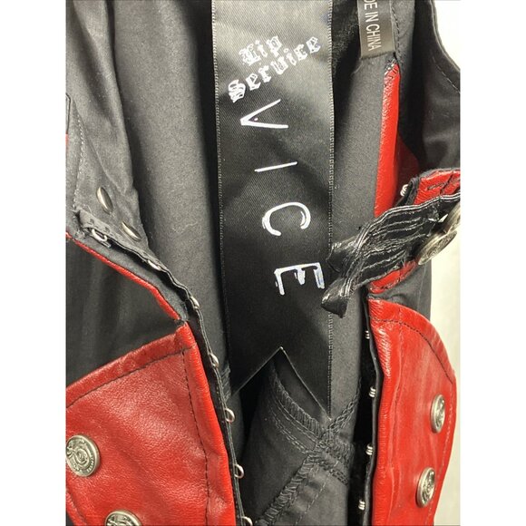 M Vintage lip service vice Military Victorian Jacket Cyberpunk Goth Top Vampire - Picture 5 of 6